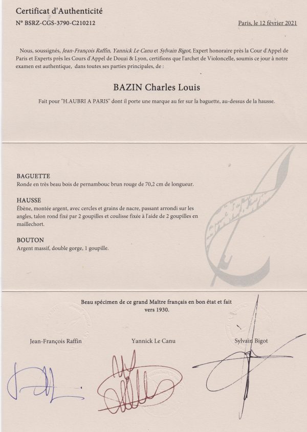 Cellobogen: Charles Louis Bazin, um 1930 – Bild 3