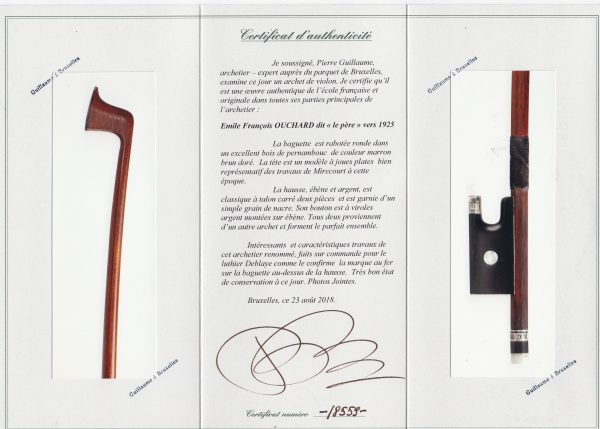 Violinbogen Ouchard Zertifikat