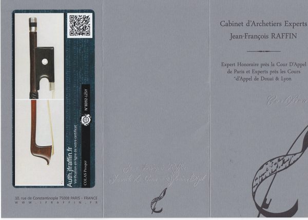 Violinbogen Prosper Colas 1900 Zertifikat Cabinet Raffin