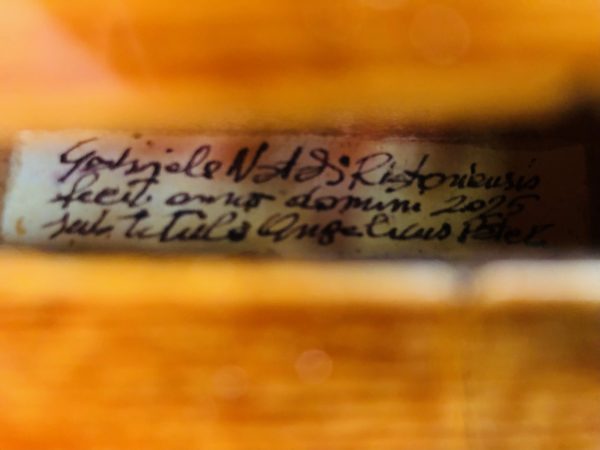 Violine, geige, Gabriele Natali, Pistoia 2025, Etikett